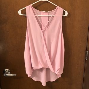 NWOT Lush Pink Criss-cross Tank